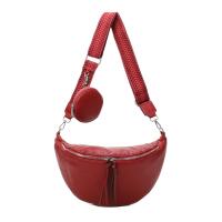 Damen Tasche Crossbody Schultertasche Gürteltasche Messenger-Tasche Hüfttasche Bauchtasche Umhängetasche Cross-Over Bodybag Handytasche Leder Optik Rot L