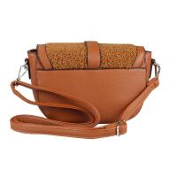 Damen Teddyfell Tasche Schultertasche Crossbody Kunstfell Umhängetasche CrossOver Überschlagtasche Bodybag Pelz Fell Plüsch