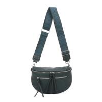Damen Tasche Crossbody Schultertasche Gürteltasche Brusttasche Hüfttasche Bauchtasche Umhängetasche Cross-Over Bodybag Handytasche Geldtasche Kosmetiktasche Leder Optik Petrol S mit RV vorn