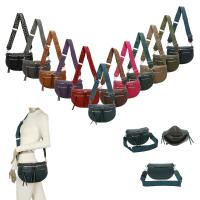 Damen Tasche Crossbody Schultertasche Gürteltasche Brusttasche Hüfttasche Bauchtasche Umhängetasche Cross-Over Bodybag Handytasche Geldtasche Kosmetiktasche Leder Optik Petrol S mit RV vorn