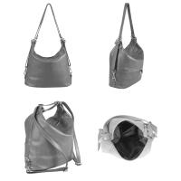 Made in Italy DAMEN echt LEDER 2in1 Handtasche Rucksack Schultertasche CityRucksack Stadtrucksack BackPack Lederrucksack Daypack Ledertasche Jeansblau