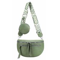 Damen Brusttasche Crossbody Tasche Umhängetasche Hüfttasche Cross-Over Bodybag Schultertasche Bauchtasche Handytasche Kunstleder Mint