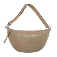 Made in Italy DAMEN echt LEDER TASCHE Brusttasche Gürteltasche Crossbody Unisex Bag Bauchtasche Hüfttasche Umhängetasche Taupe
