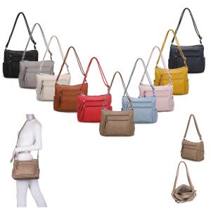 DAMEN TASCHE SHOPPER Schultertasche Umhängetasche Crossbody Henkeltasche Beuteltasche CrossOver Handtasche City Bag Reise Kunst-Leder Gelb