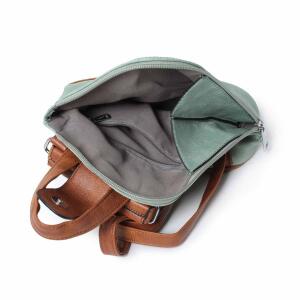 Damen Rucksack Schultertasche Umhängetasche BackPack Handtasche Crossover Crossbody Henkeltasche Reise Stadtrucksack Grau