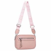 Damen Tasche Umhängetasche Brusttasche Cross Over body Bag Gürteltasche Schultertasche Bauchtasche Hüfttasche Abend Freizeit Reise Leder Optik Rosa