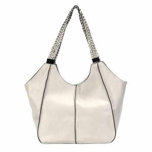 DAMEN XXL Tasche Schultertasche Shopper Businesstasche Umhängetasche Workbag Henkeltasche Reisetasche FLECHTOPTIK Henkel Leder Optik Beige