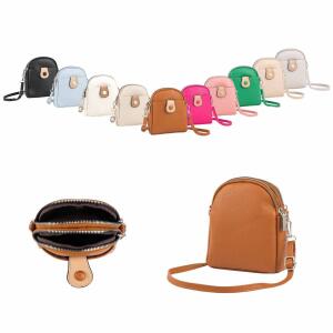 Damen Tasche Crossbody Umhängetasche Bodybag Schultertasche Minibag Handytasche Crossover Kunstleder Handtasche Gürteltasche Abendtasche Weiß