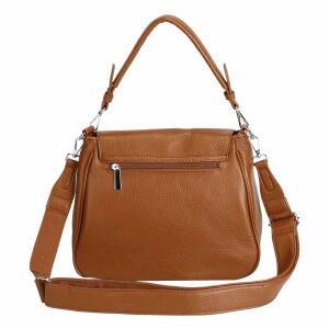 Damen Tasche Shopper Hobo Bag Schultertasche Cross Over body Bag Umhängetasche Beuteltasche Handtasche Henkeltasche Leder Optik Cognac