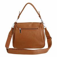 Damen Tasche Shopper Hobo Bag Schultertasche Cross Over body Bag Umhängetasche Beuteltasche Handtasche Henkeltasche Leder Optik Cognac