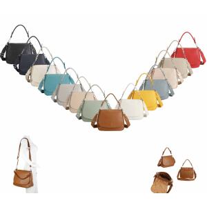 Damen Tasche Shopper Hobo Bag Schultertasche Cross Over body Bag Umhängetasche Beuteltasche Handtasche Henkeltasche Leder Optik Optik Rosa