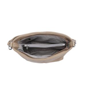 Damen Tasche Shopper Brusttasche Hobo Bag Schultertasche Crossbody Umhängetasche Beuteltasche Handtasche Crossover BodyBag Leder Optik Beige