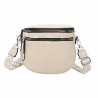 DAMEN TASCHEN Schultertasche Gürteltasche Bodybag Umhängetasche Brusttasche Crossbody Crossover Leder Optik Handtasche Shopper Kunstleder Beige