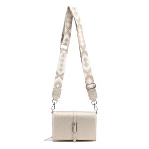 DAMEN TASCHE Cross Over Body Bag Brusttasche Umhängetasche Schultertasche Brieftasche Smartphone Geldbörse Geldtasche Abend Handy Clutch Kartenetui Gold V2