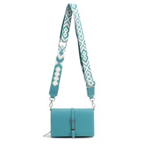 DAMEN TASCHE Cross Over Body Bag Brusttasche Umhängetasche Schultertasche Brieftasche Smartphone Geldbörse Geldtasche Abend Handy Clutch Kartenetui Türkis V2