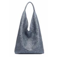 DAMEN TASCHE XXL SET 2in1 Shopper Hobo Bag Schultertasche Cross Over Body Bag Umhängetasche Beuteltasche Handtasche Leder Optik Blau V2