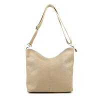 MADE in ITALY Damen LEDER TASCHE Umhängetasche Shopper Cross Over Body Bag Handtasche Ledertasche Schultertasche Hobo Bag Beige