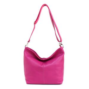 MADE in ITALY Damen LEDER TASCHE Umhängetasche Shopper Cross Over Body Bag Handtasche Ledertasche Schultertasche Hobo Bag Pink