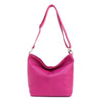 MADE in ITALY Damen LEDER TASCHE Umhängetasche Shopper Cross Over Body Bag Handtasche Ledertasche Schultertasche Hobo Bag Pink