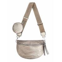 Damen Tasche Crossbody Gürteltasche Brusttasche Umhängetasche Hüfttasche Crossover Bauchtasche Bodybag Schultertasche Handytasche Kunstleder Bronze