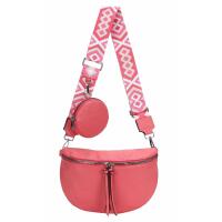 Damen Tasche Crossbody Gürteltasche Brusttasche Umhängetasche Hüfttasche Crossover Bauchtasche Bodybag Schultertasche Handytasche Kunstleder Coral