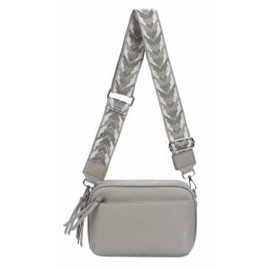 DAMEN TASCHE Cross Over Body Bag Brusttasche Umhängetasche Schultertasche Brieftasche Smartphone Geldtasche Abend Handy Clutch Grau 3xFach