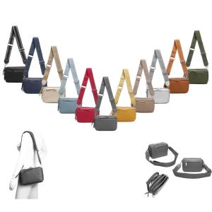 DAMEN TASCHE Cross Over Body Bag Brusttasche Umhängetasche Schultertasche Brieftasche Smartphone Geldtasche Abend Handy Clutch Taupe 3xFach