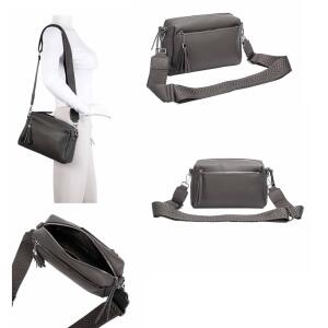 DAMEN TASCHE Cross Over Body Bag Brusttasche Umhängetasche Schultertasche Brieftasche Smartphone Geldtasche Abend Handy Clutch Silber 2xFach