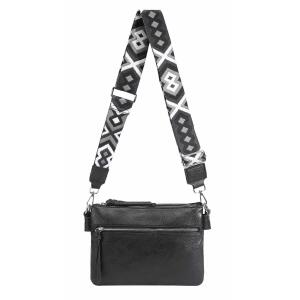 DAMEN TASCHE BodyBag Crossover Brusttasche Schultertasche Crossbody Brieftasche Smartphone Geldtasche Umhängetasche Messenger Handtasche Clutch Schwarz