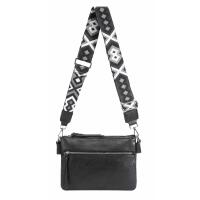 DAMEN TASCHE BodyBag Crossover Brusttasche Schultertasche Crossbody Brieftasche Smartphone Geldtasche Umhängetasche Messenger Handtasche Clutch Schwarz