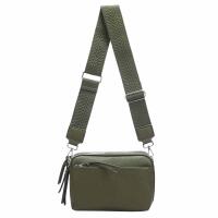DAMEN TASCHE Cross Over Body Bag Brusttasche Umhängetasche Schultertasche Brieftasche Smartphone Geldtasche Abend Handy Clutch Olivgrün 3xFach