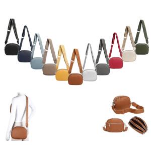 Damen Tasche Crossbody Umhängetasche Gürteltasche Bodybag Schultertasche Crossover Damentasche Kunstleder Handtasche Muster Taschengurt Reise Olivgrün
