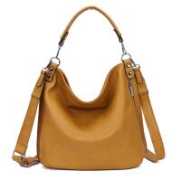 XXL Damen Tasche mit 2 Gürtel Shopper Schultertasche Umhängetasche Hobo Bag Reisetasche Handtasche für Schule Freizeit Beuteltasche Urlaub Weekender Leder Optik Senfgelb