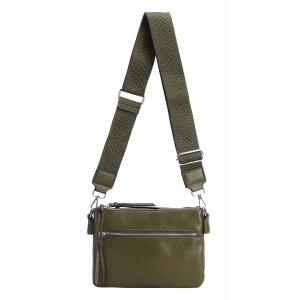 DAMEN TASCHE BodyBag Crossover Brusttasche Schultertasche Crossbody Brieftasche Smartphone Geldtasche Umhängetasche Messenger Handtasche Clutch Olivgrün