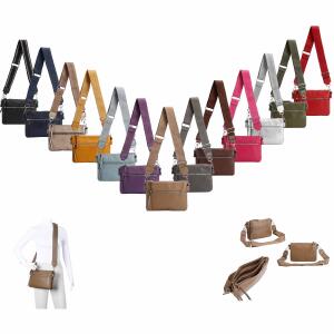 DAMEN TASCHE BodyBag Crossover Brusttasche Schultertasche Crossbody Brieftasche Smartphone Geldtasche Umhängetasche Messenger Handtasche Clutch Olivgrün