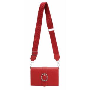 DAMEN TASCHE Cross Over Body Bag Brusttasche Umhängetasche Schultertasche Brieftasche Smartphone Geldbörse Geldtasche Abend Handy Clutch Kartenetui Rot V1