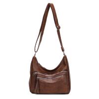 DAMEN TASCHE SHOPPER Schultertasche Umhängetasche Crossbody Hobo Bag Henkeltasche Beuteltasche CrossOver Handtasche City Bag Reise  Leder Optik Schokobraun