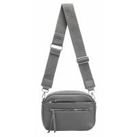 DAMEN TASCHE Crossbody Schultertasche Crossover Bodybag Brusttasche Umhängetasche Brieftasche Smartphone Geldtasche Abend Handy Clutch Leder Optik Grau