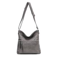 DAMEN TASCHE Umhängetasche Crossbody Shopper Schultertasche Hobo Bag Beuteltasche CrossOver Handtasche City Bag Henkeltasche Reise Leder Optik Grau