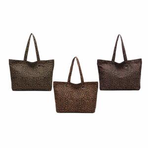 XXL Damen Leo Tasche Shopper Schultertasche Handtasche Leopard Print Umhängetasche Beuteltasche Weekender Tragetasche Reisetasche Shopping Canvas Tote Bag