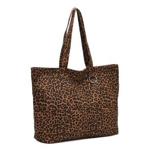 XXL Damen Leo Tasche Shopper Schultertasche Handtasche Leopard Print Umhängetasche Beuteltasche Weekender Tragetasche Reisetasche Shopping Canvas Tote Bag Coffee