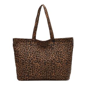 XXL Damen Leo Tasche Shopper Schultertasche Handtasche Leopard Print Umhängetasche Beuteltasche Weekender Tragetasche Reisetasche Shopping Canvas Tote Bag Coffee