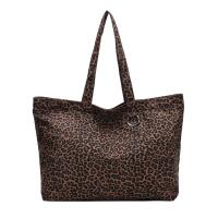 XXL Damen Leo Tasche Shopper Schultertasche Handtasche Leopard Print Umhängetasche Beuteltasche Weekender Tragetasche Reisetasche Shopping Canvas Tote Bag Coffee