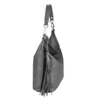 MADE IN ITALY DAMEN XL LEDER TASCHE Business Shopper Schultertasche Ledertasche Umhängetasche Handtasche Nappaleder Dunkelgrau