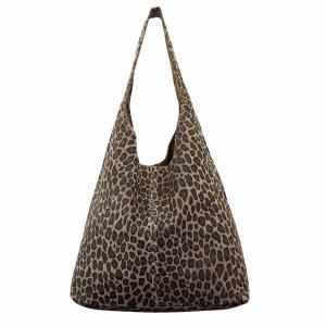 MADE IN ITALY DAMEN LEDER TASCHE METALLIC Shopper Schultertasche Dunkeltaupe LeoKlein