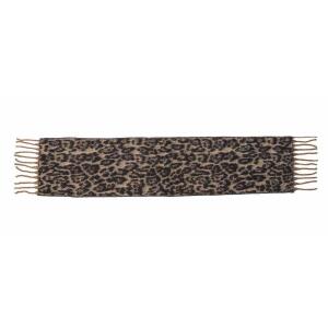 Damen XL LEO SCHAL Stola Halstuch Winterschal mit quasten/fransen Leopard Muster Scarf Animal Print Deckenschal Herbst Winter Braun