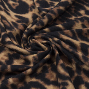 Damen Schal Leopard Halstuch Stola mit quasten/fransen Leo Muster Scarf Winterschal Deckenschal Herbst Winter Braun
