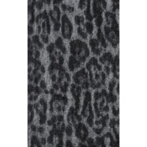 Damen XL LEO SCHAL Stola Halstuch Winterschal mit quasten/fransen Leopard Muster Scarf Animal Print Deckenschal Herbst Winter Grau