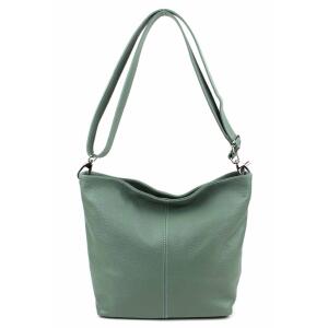 MADE in ITALY Damen LEDER TASCHE Umhängetasche Shopper Cross Over Body Bag Handtasche Ledertasche Schultertasche Hobo Bag Mint