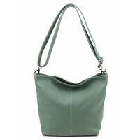 MADE in ITALY Damen LEDER TASCHE Umhängetasche Shopper Cross Over Body Bag Handtasche Ledertasche Schultertasche Hobo Bag Mint